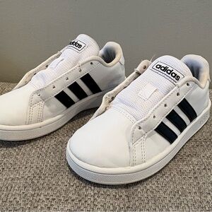 Adidas Kids White and Black Sneakers size 11